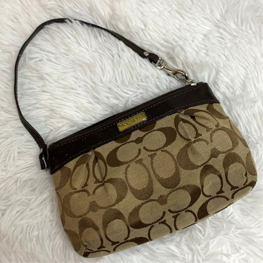 Coach Brown Wristlet